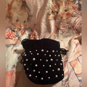 Mini velvet evening bag
